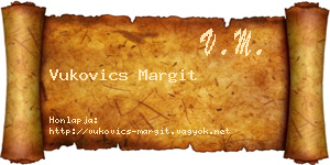 Vukovics Margit névjegykártya